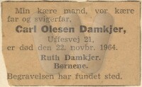 4 Carl Olesen Damkjer - Dødsannonce